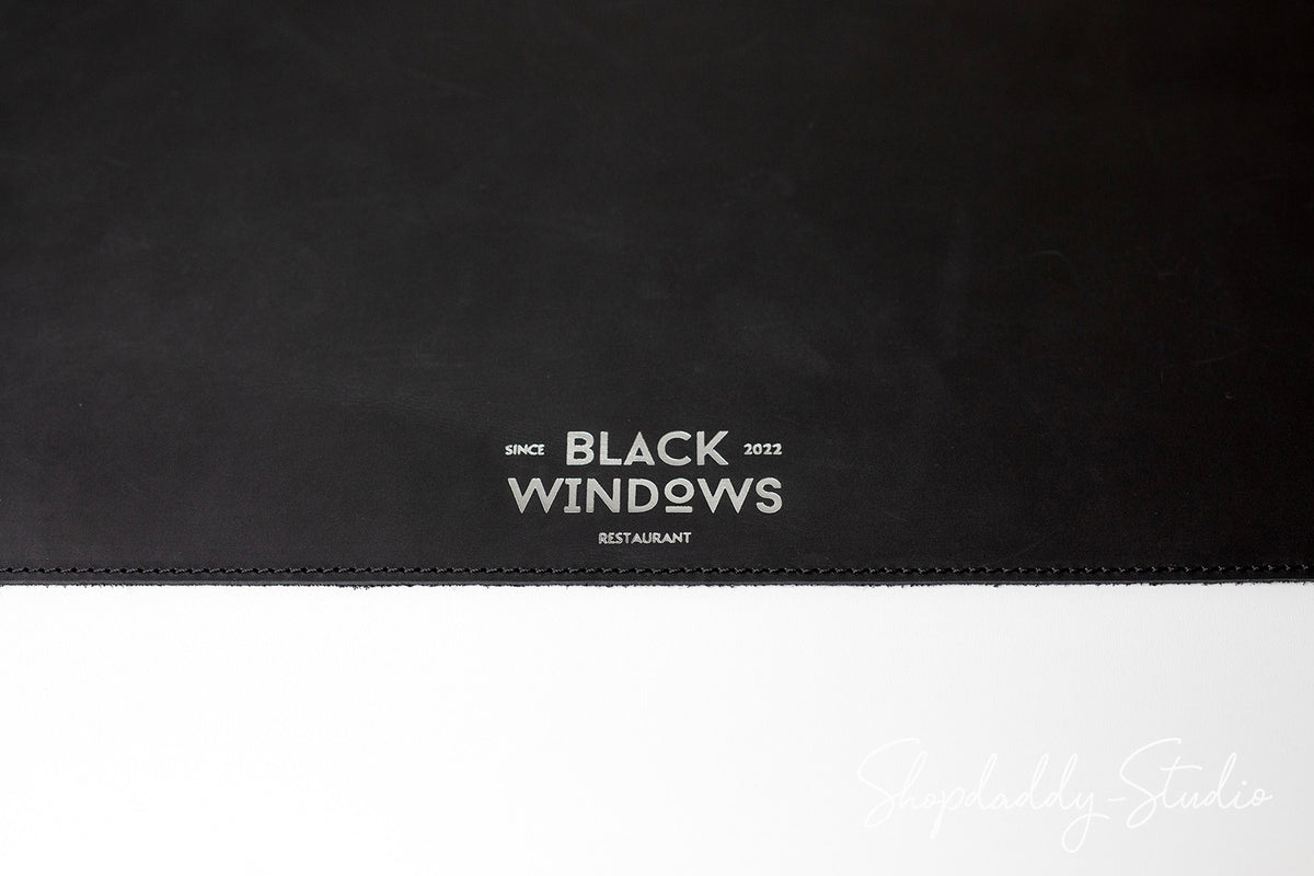 Custom Black Leather Table Dining Placemat