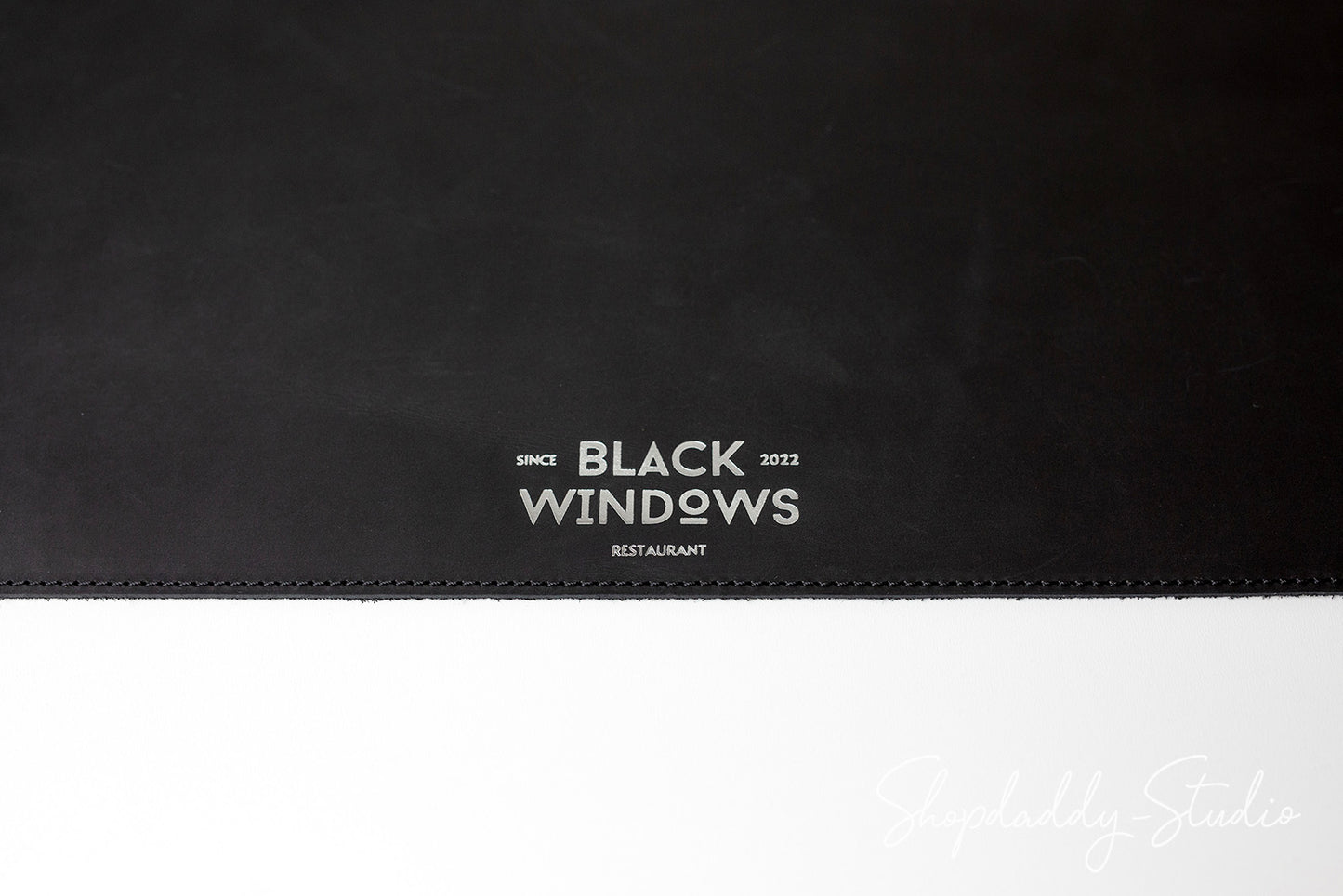 Custom Black Leather Table Dining Placemat