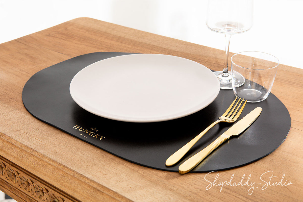 Сustom Black Placemat With Logo for restaurant