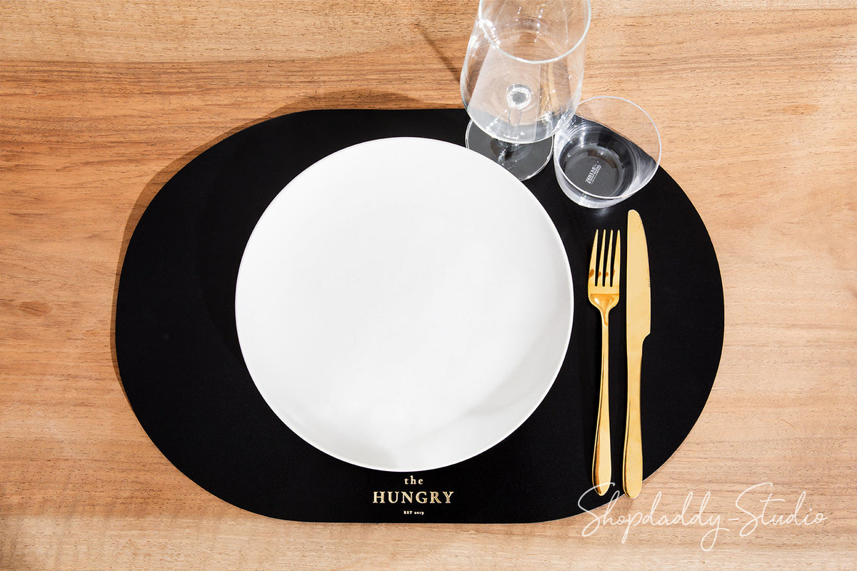 Сustom Black Table mat With Logo