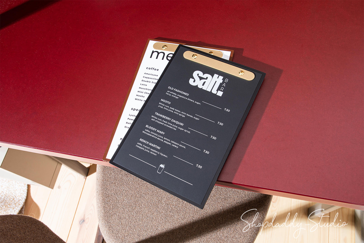 Custom Cocktail Menu holder