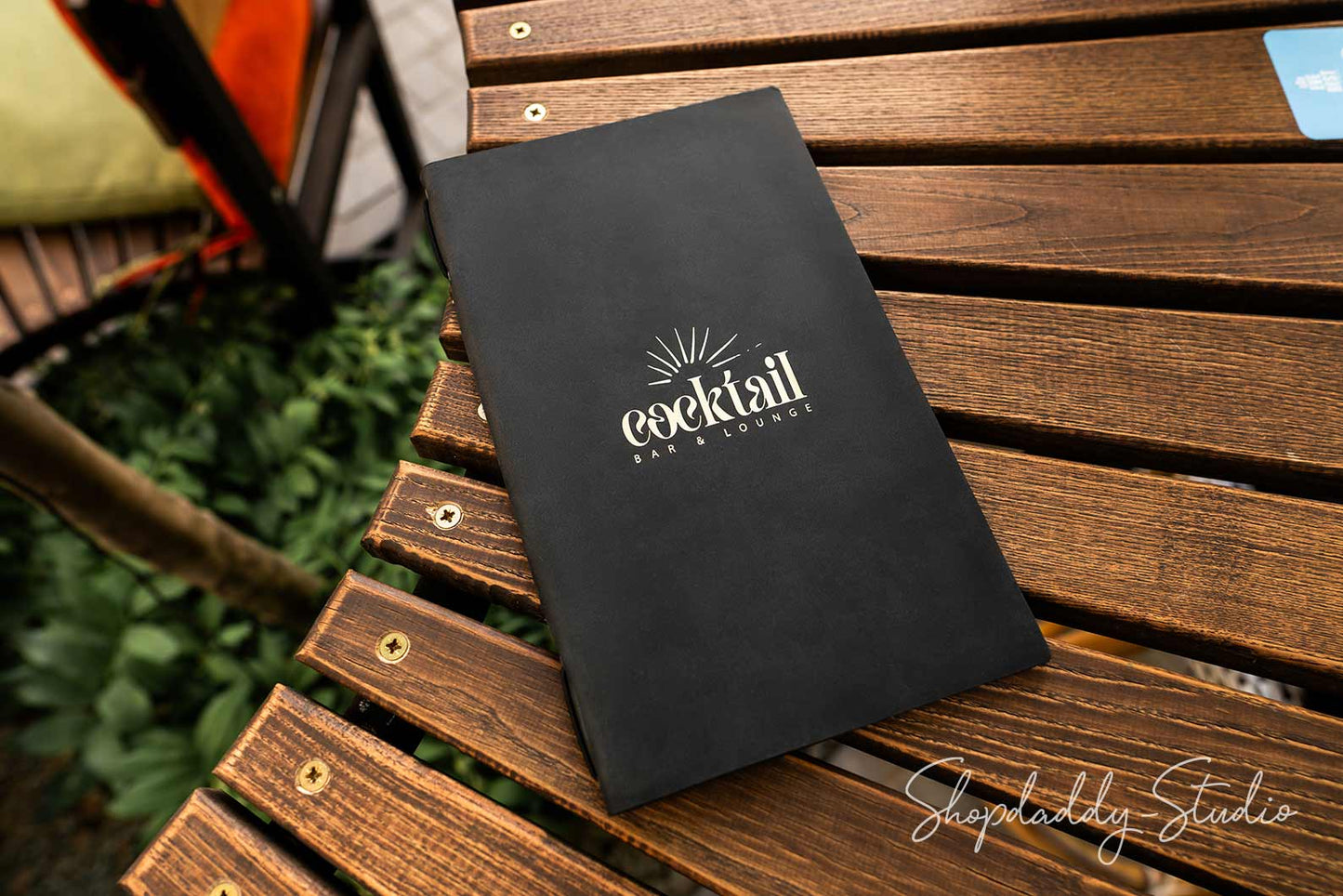Custom Double Leather Menu Folder with Elastic Band