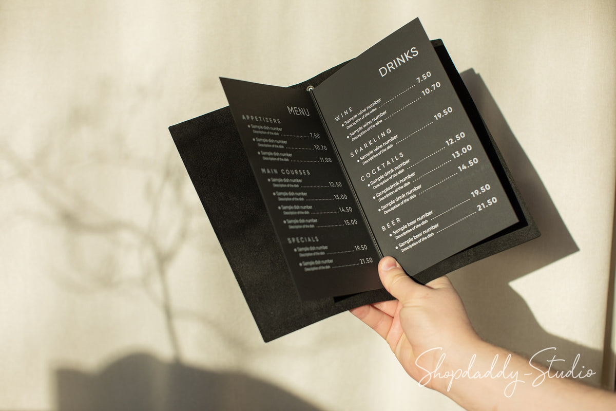 Custom Embossed Menu Holder