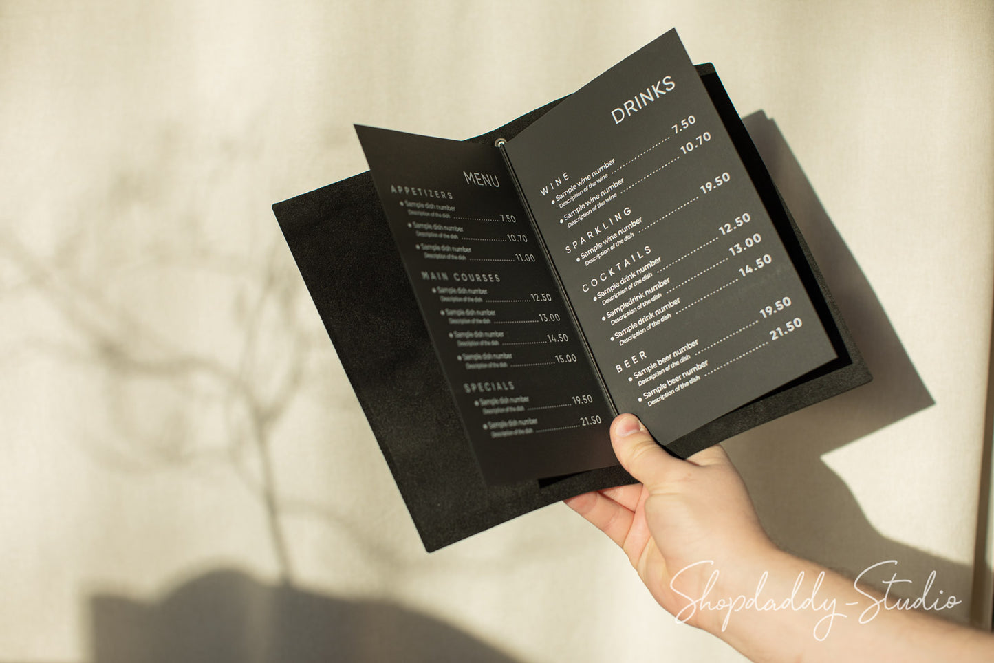 Custom Embossed Menu Holder