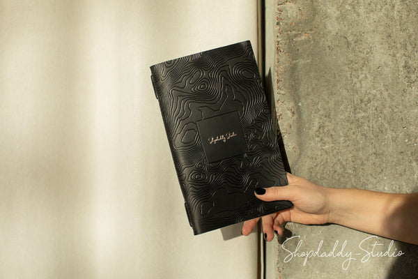 Custom Embossed Menu Holder black