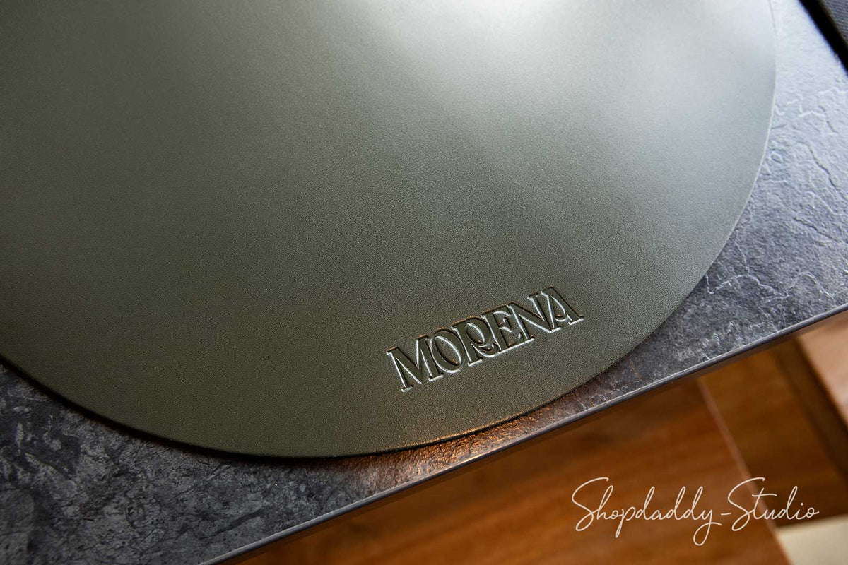 Custom Green Leather Round Placemat for restaurant