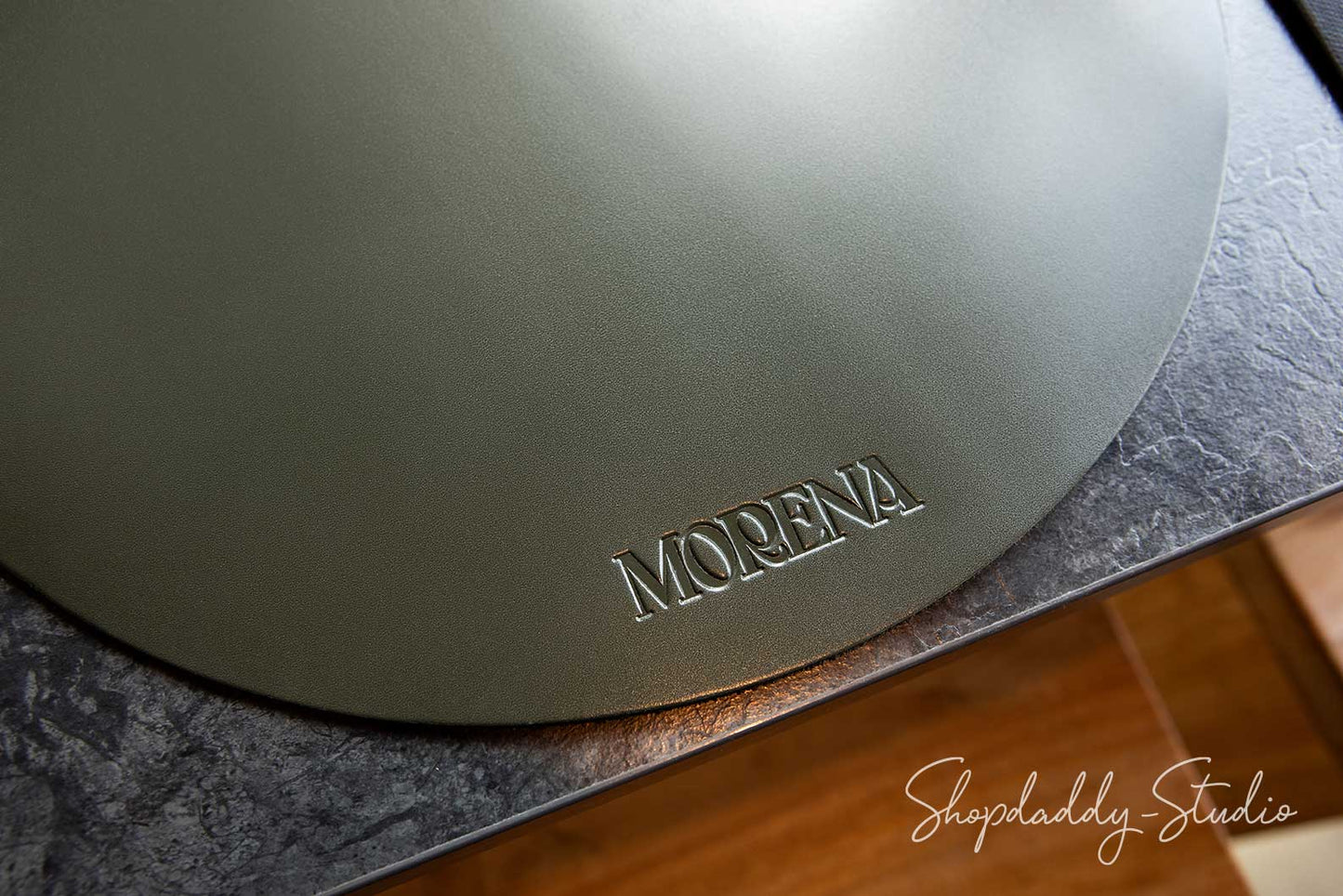 Custom Green Leather Round Placemat for restaurant