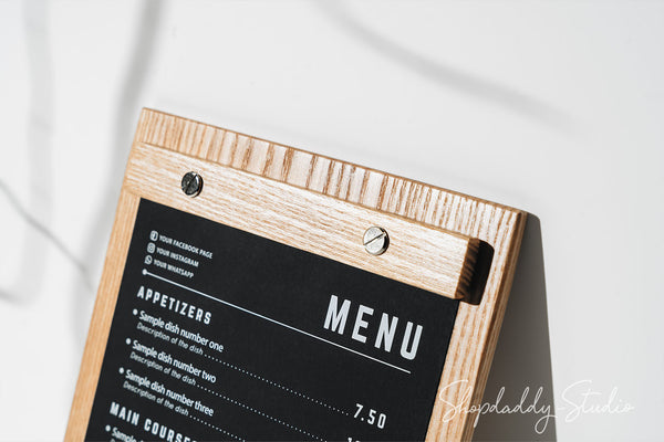 Custom Lacquer Wooden Menu Holder for beverage menu