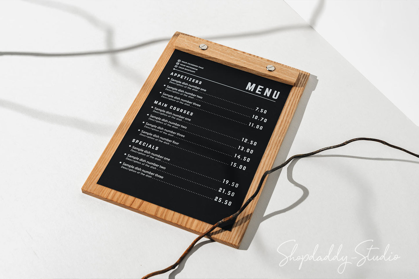 Custom Lacquer Wooden Menu Holder for cocktail menu
