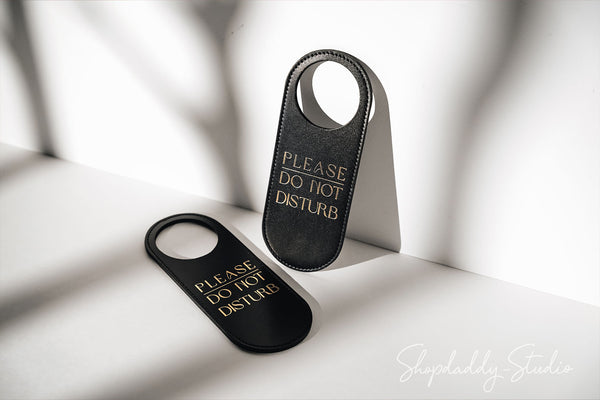 Custom Leather Do Not Disturb Door Sign for hotels