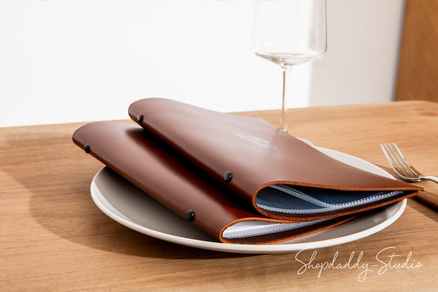 Custom Leather Menu Book With Sleeves for restaurant