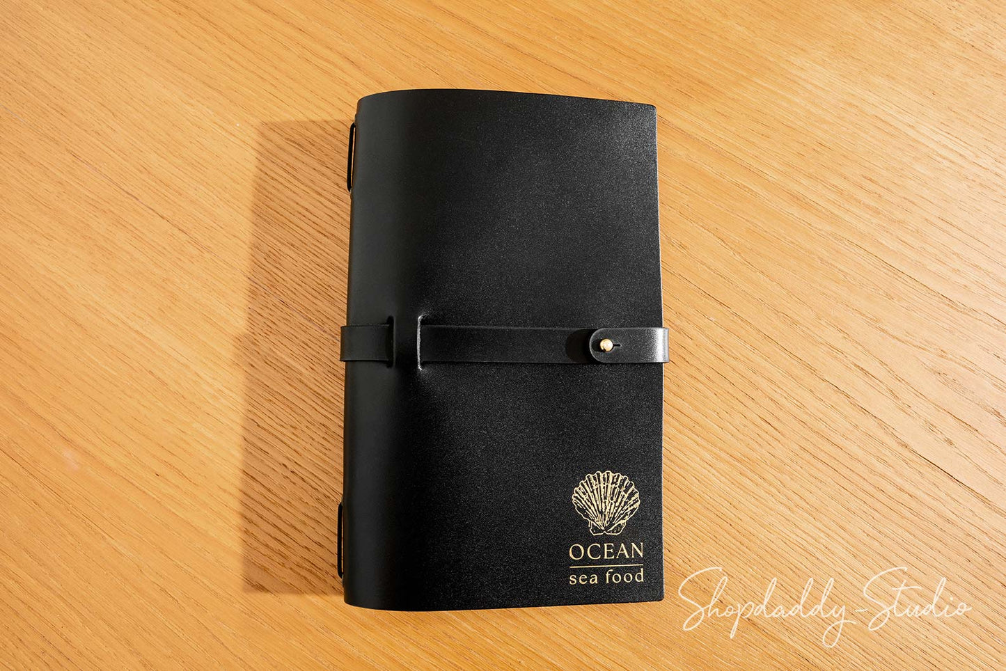 Custom Leather Menu Cover With Belt