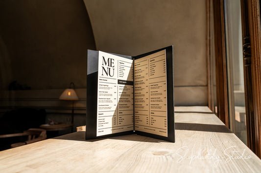 Custom Leather Menu Folio With Logo For Restaurant