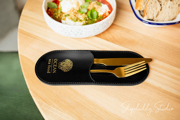 Custom Leather Rounded Cutlery Holder