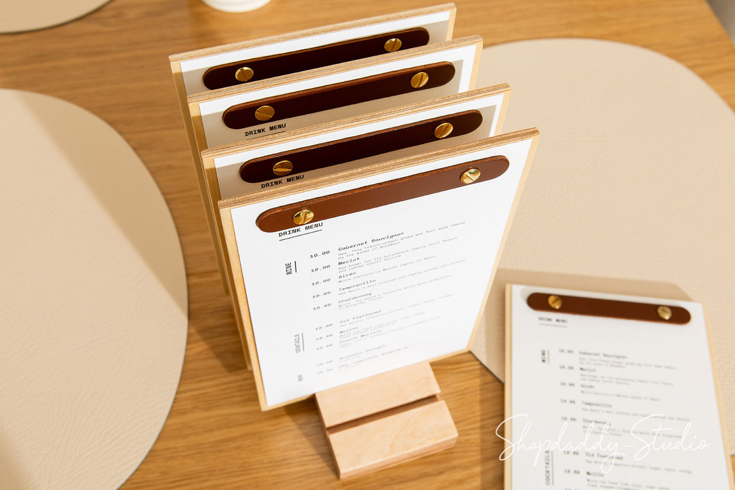 Custom Menu Board Set with Wooden Base