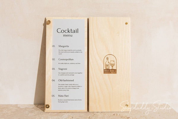 Custom Menu Holder For Restaurant with Golden Screws