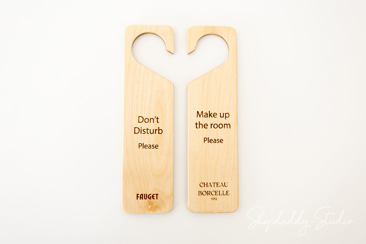 Custom Plywood Door Hanger for hospitality