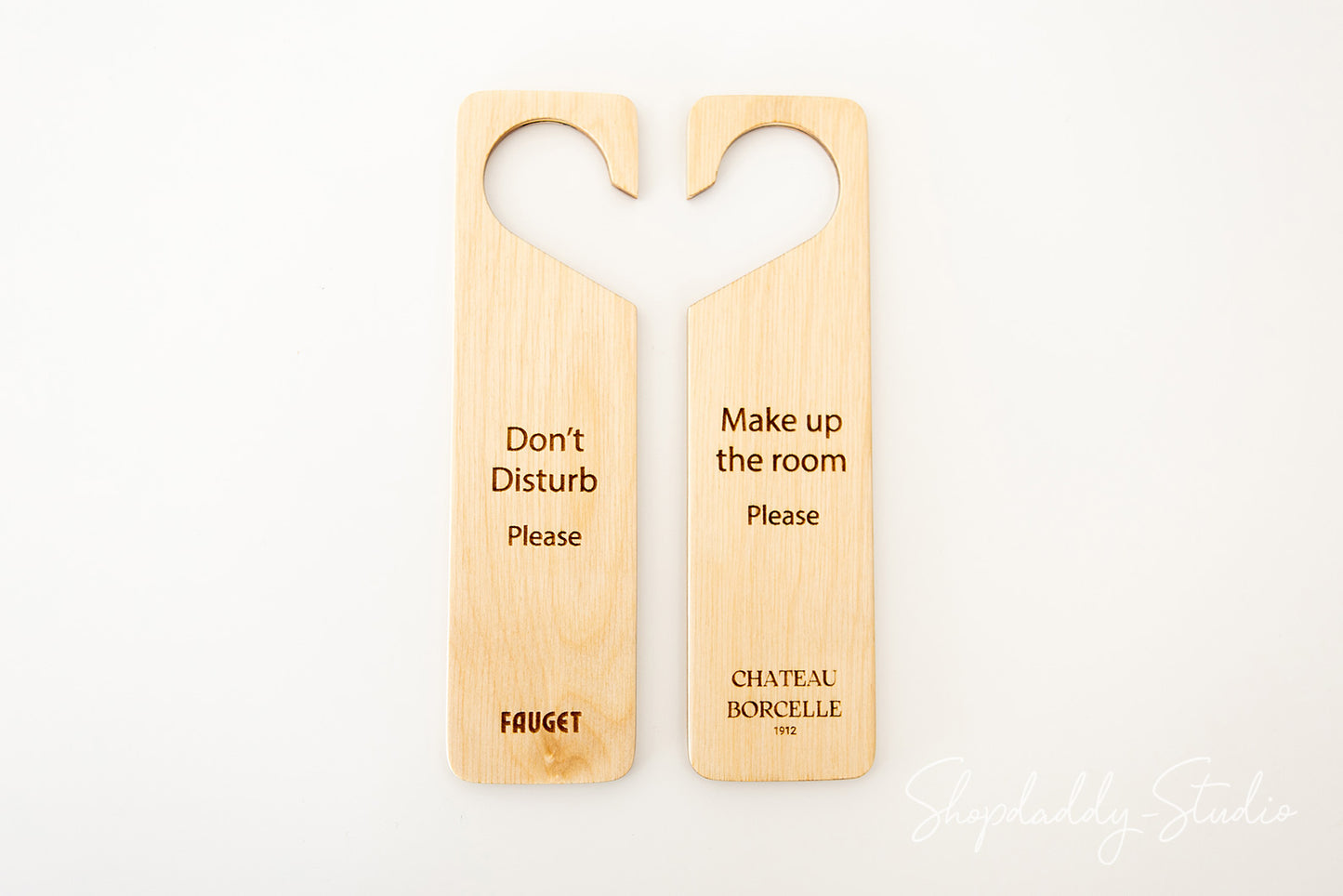 Custom Plywood Door Hanger for hospitality