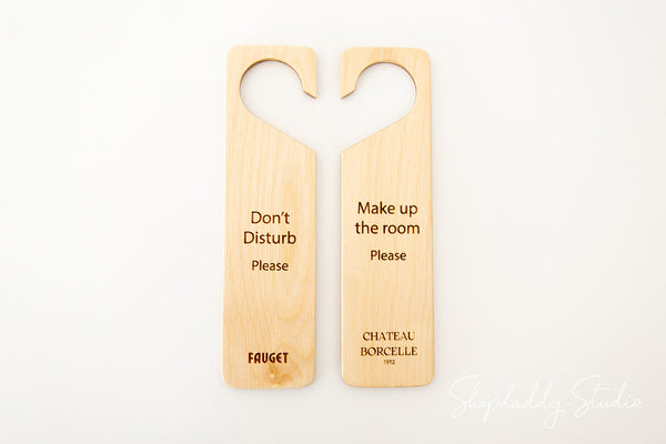 Custom Plywood Door Hanger for hospitality