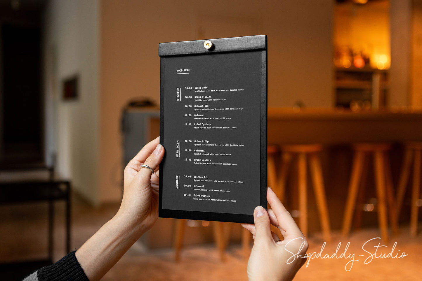 Custom Plywood Menu Board with Brass Screw 