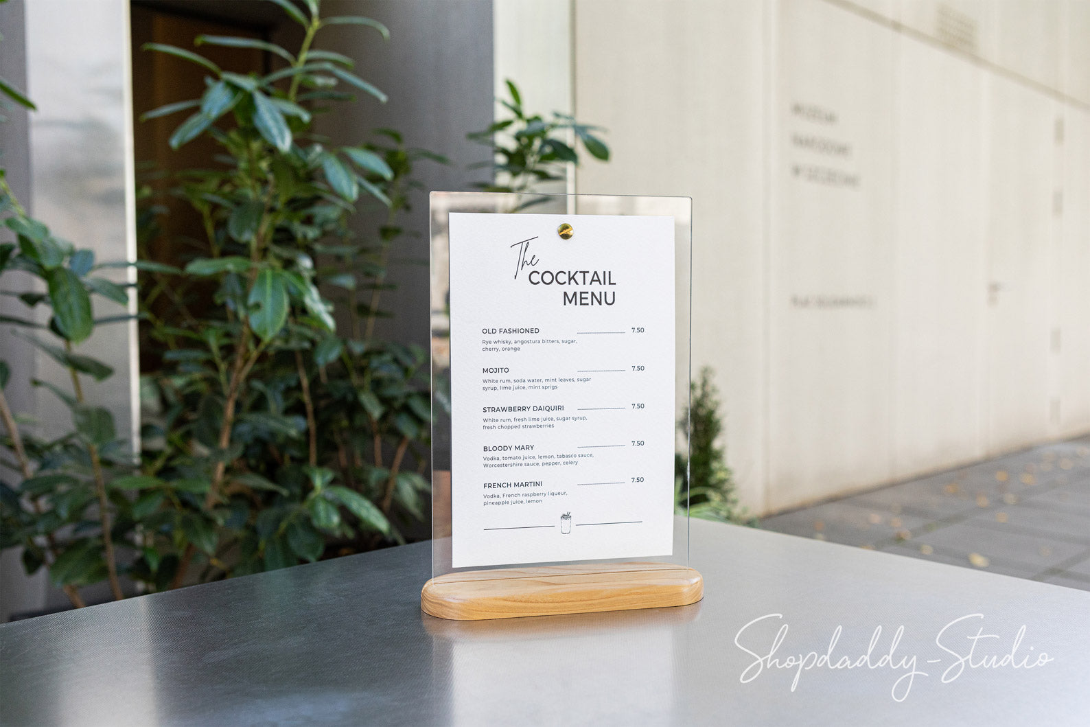 Matt Lacquer Wooden/Acrylic Table Menu Stand – Shopdaddy-Studio