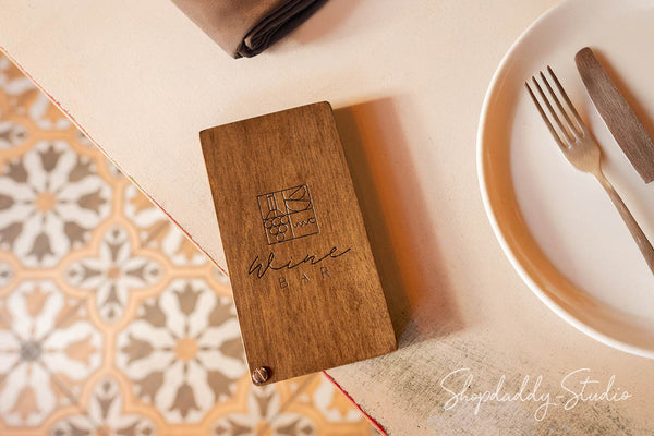 Custom Wood Server Check Box with Rotating Lid for restaurant