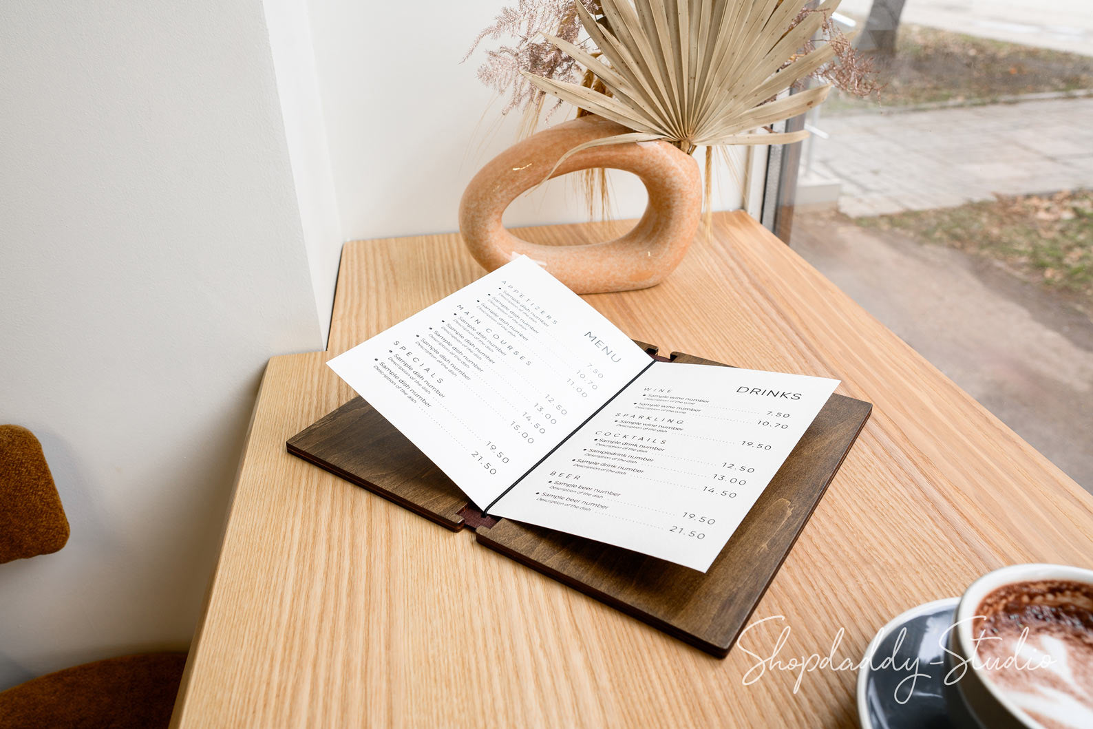 Thick Leather Plywood Menu Book With Elastic Band Shopdaddy Studio thick-leather-plywood-menu-book-with-elastic-band-shopdaddy-studio