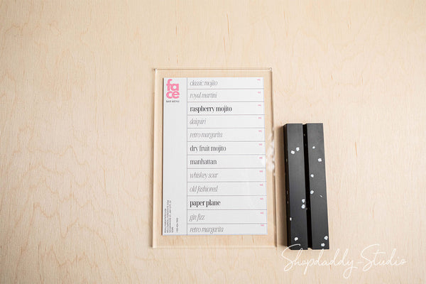 Customizable Acrylic Tabletop Menu Holder