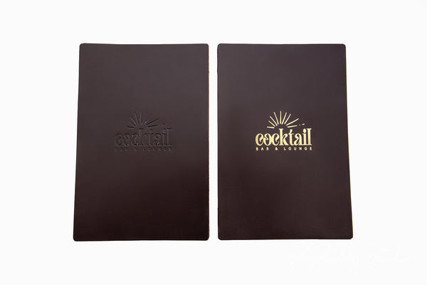 Dark Brown Double Leather Holder with Corners with Custom Logo