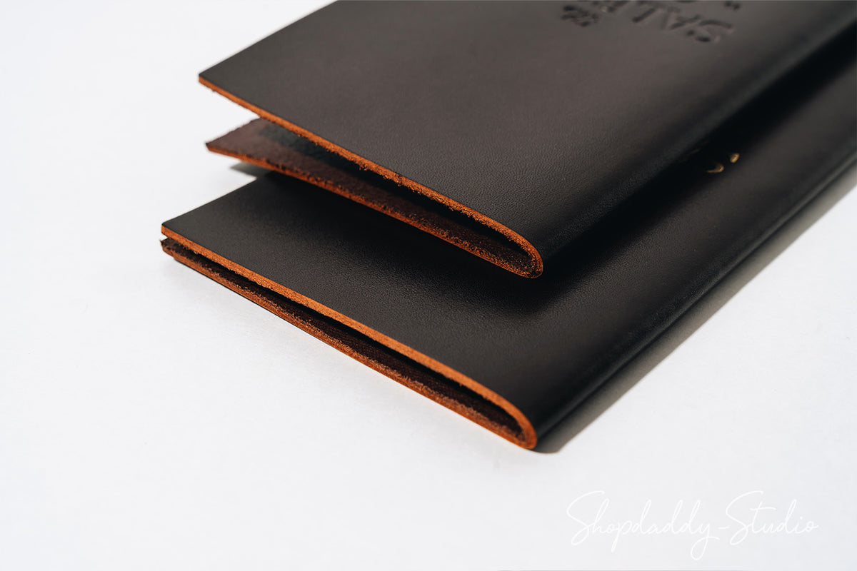 Dark Brown Italian Leather Server Book for restaurant