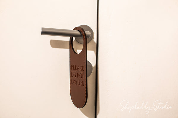 Do Not Disturb Door Hanging Leather Sign for hotels
