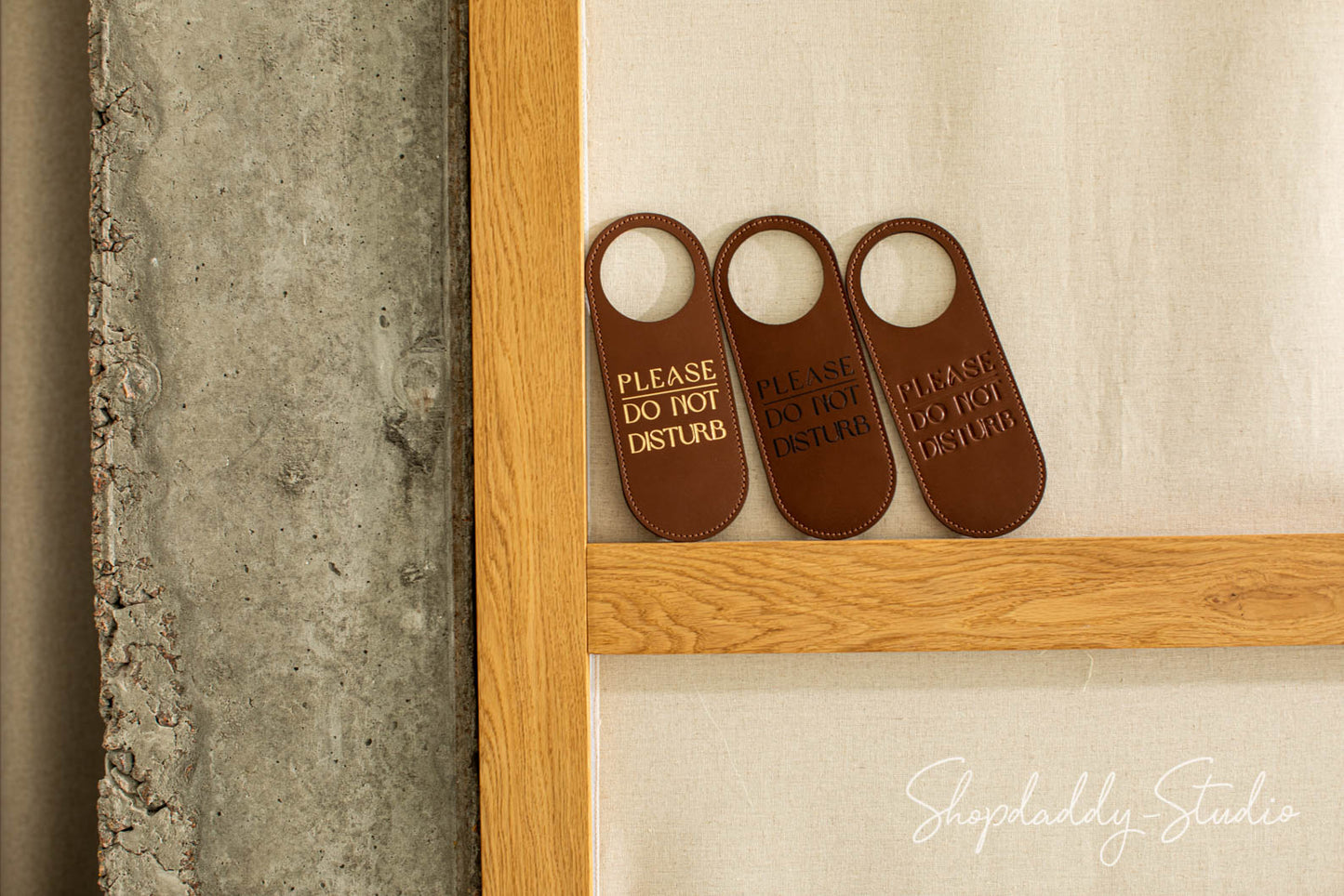 Do Not Disturb Door Hanging Leather Sign  for hotels with logo