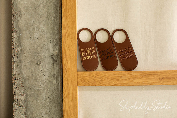 Do Not Disturb Door Hanging Leather Sign  for hotels with logo