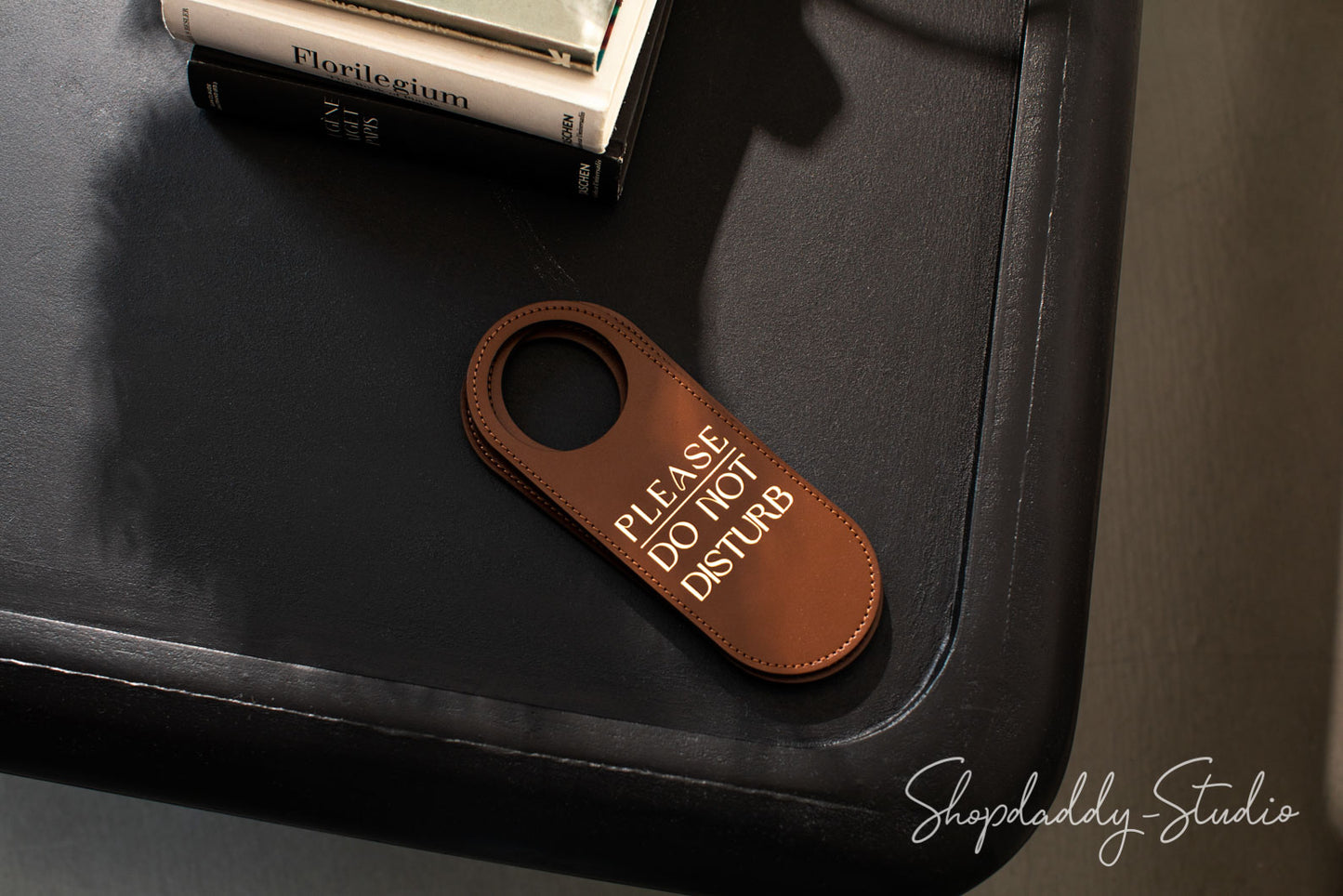 Do Not Disturb Door Leather Sign with logo for hotels