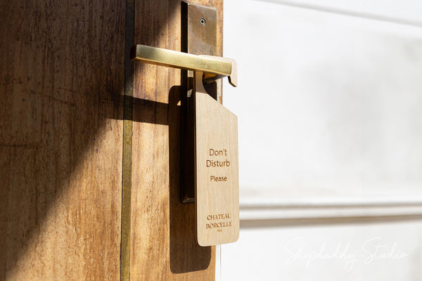 Double-Sided Wooden Door Hanger for hotel