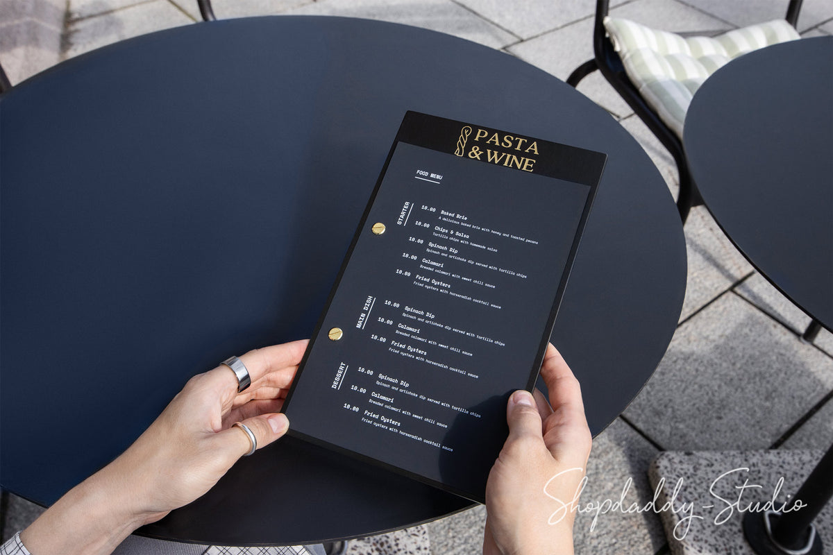 Durable Black Plywood Menu Board with Logo