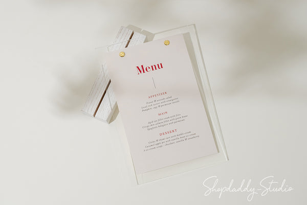 Durable White Wooden/Acrylic Table Menu Stand