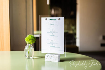 Elegant Acrylic Tabletop Menu Holder for restaurant