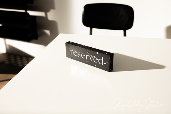 Elegant Black Restaurant Reserved Table Signs