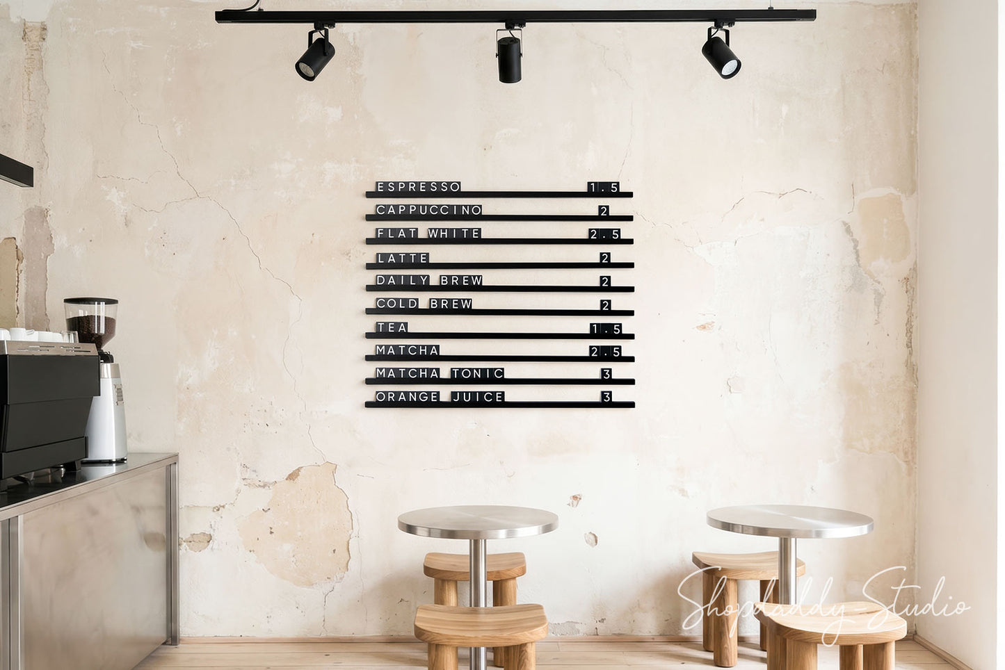 Elegant Black Wall Menu PVC Letter Board for Restaurants