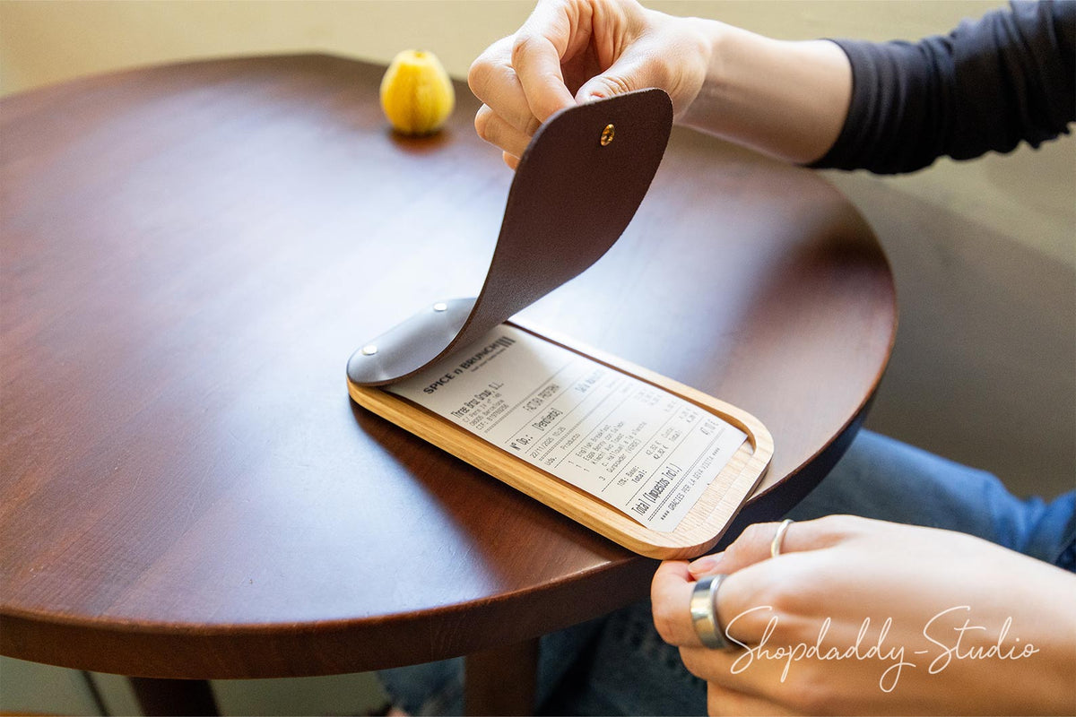 Elegant Dark Brown Leather / Ashwood Check Presenter 