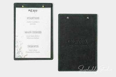Elegant Green Double Leather Holder With Caburn Plank