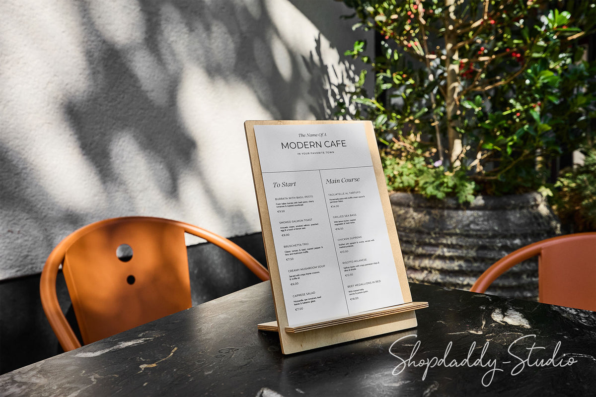Elegant Lacquer Plywood Angled Table Tent