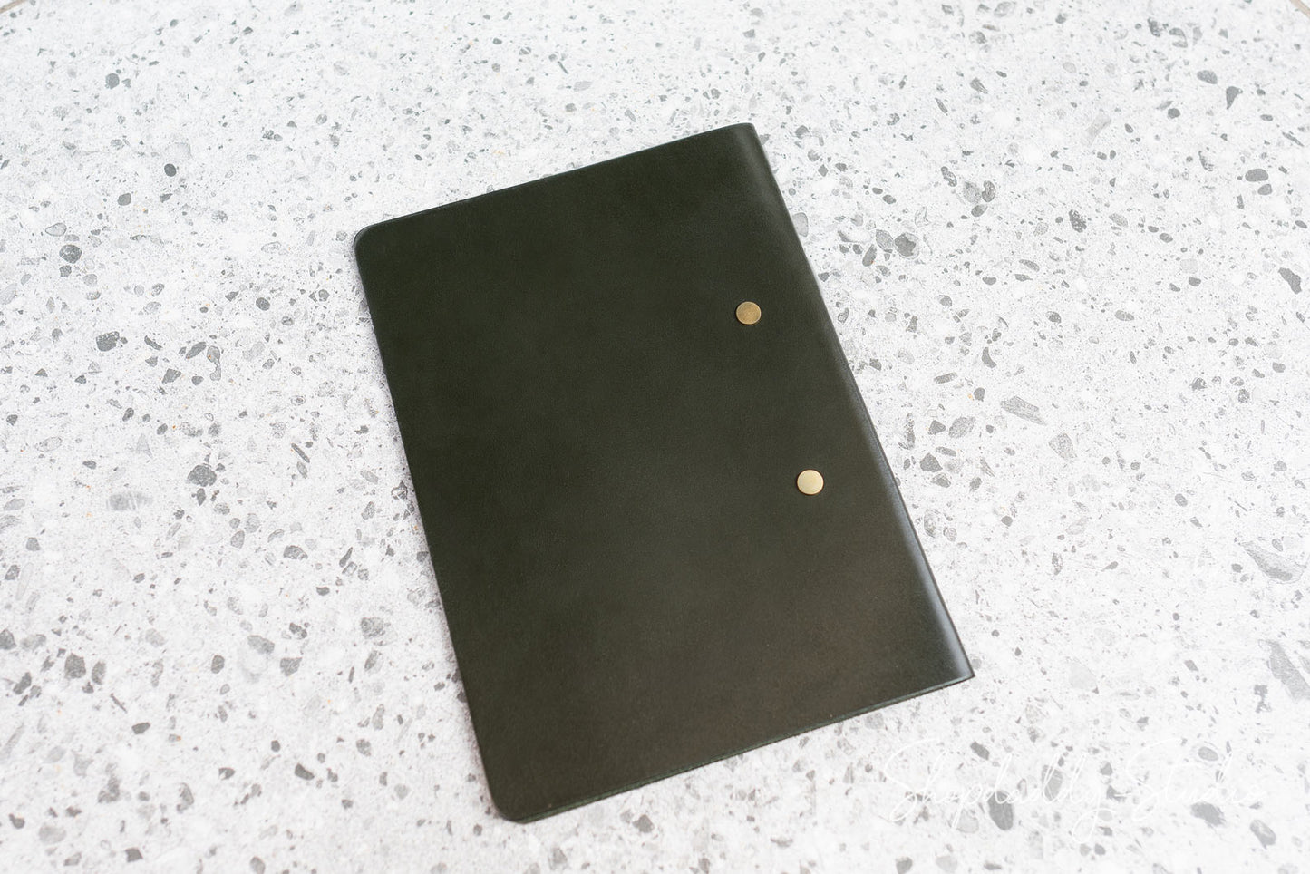 Personalized Green Thick Leather Menu Folio with Plank for restaurant