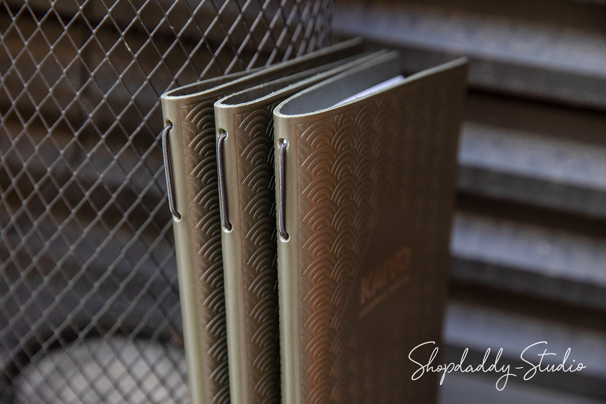 Green Thick Leather Menu Folio with Pattern