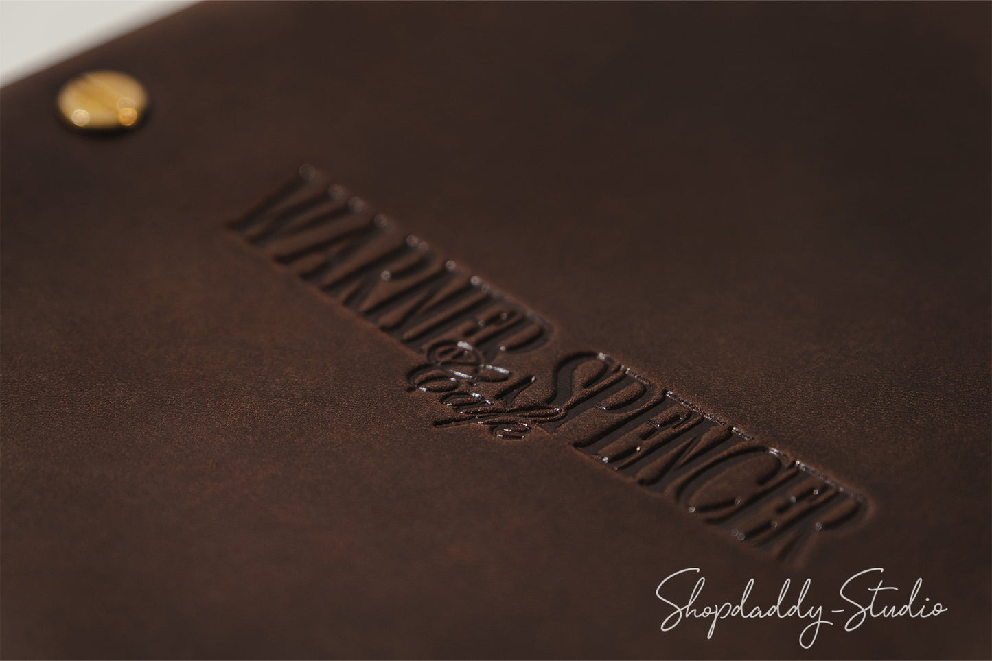 Elegant Rusty Leather Menu Cover with with Brass Bolt