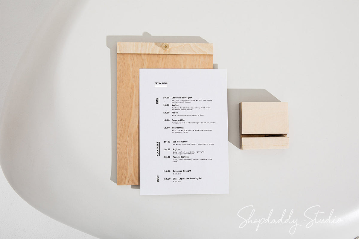 Elegant Wood Menu Stand