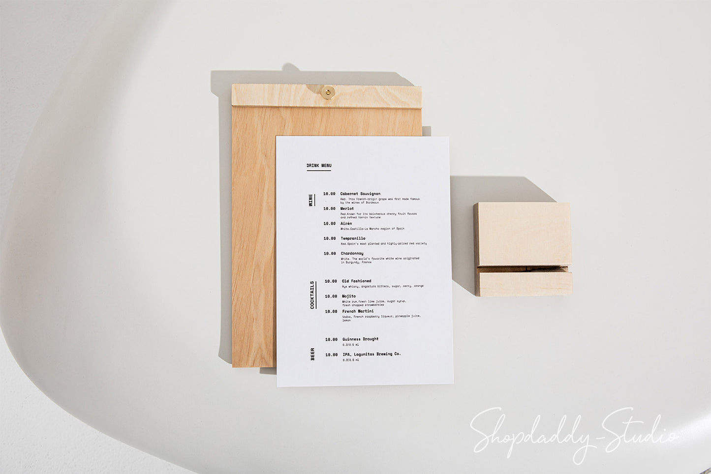 Elegant Wood Menu Stand