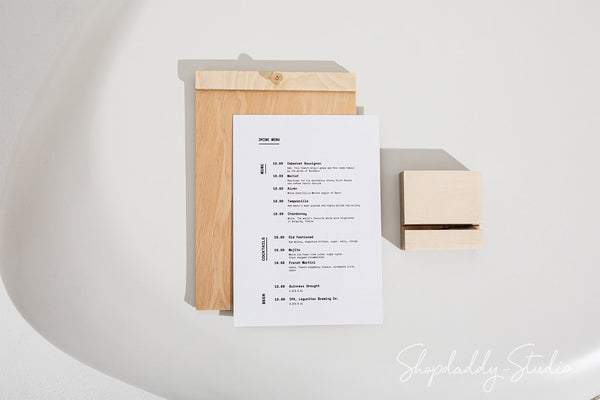 Elegant Wood Menu Stand