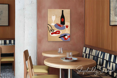 Fine Dining Moment — UV-Printed Wooden Wall Artwork